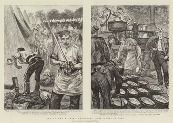 Podzimní vojenské manévry, některé scény v táboře